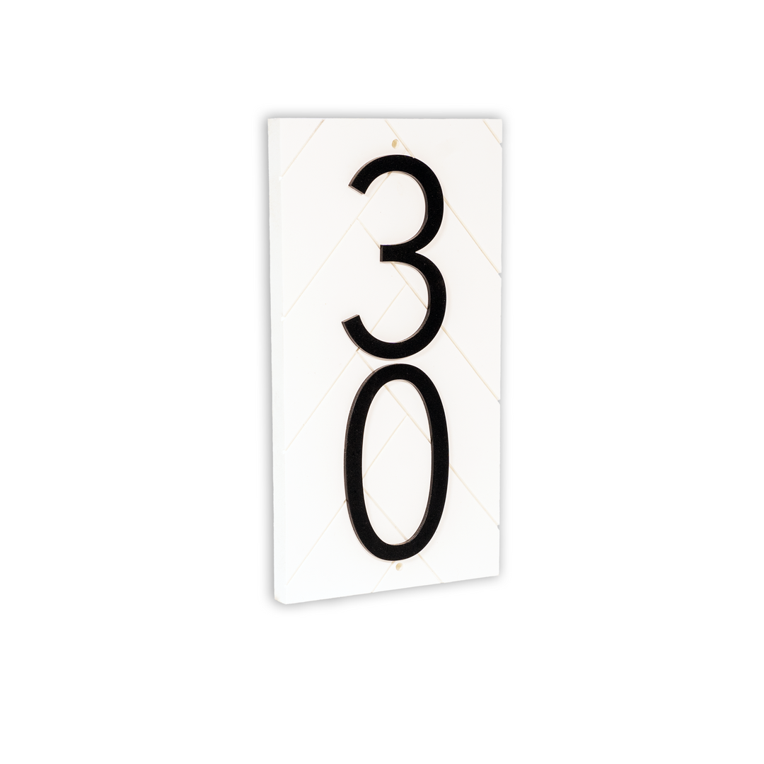 Customized Premium Large Address Sign (White 10 Inch Vertical)