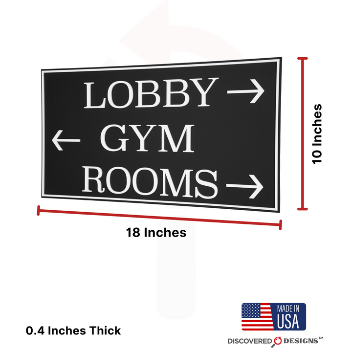 Custom Way-Finding Signage - Traditional Black (18 inches x 10 inches)