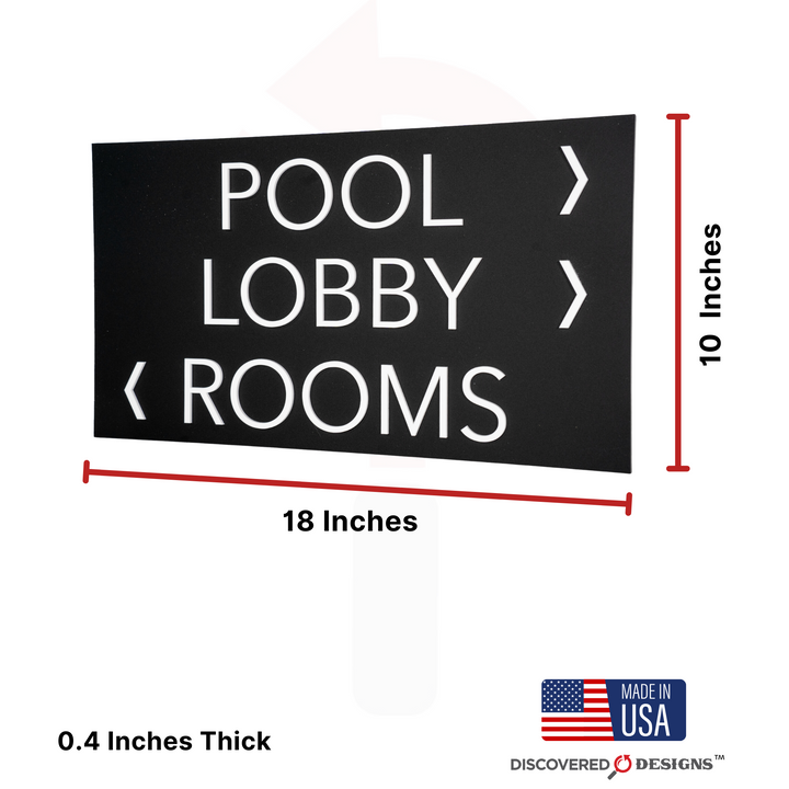 Custom Way-Finding Sign - Modern Black - (18 inches x 10 inches)