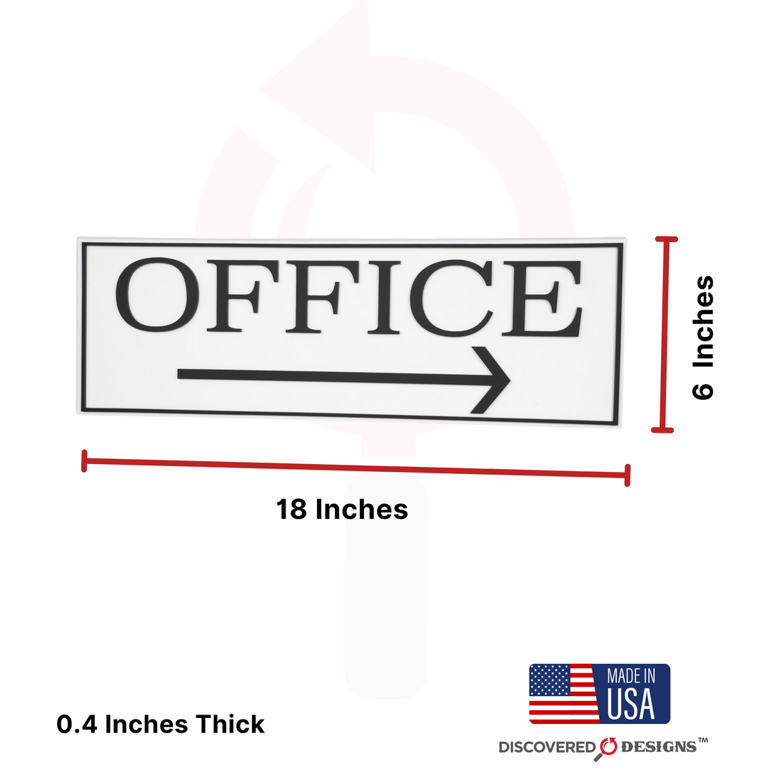 Custom Way-Finding Signage - Traditional White (18 inches x 6 inches)