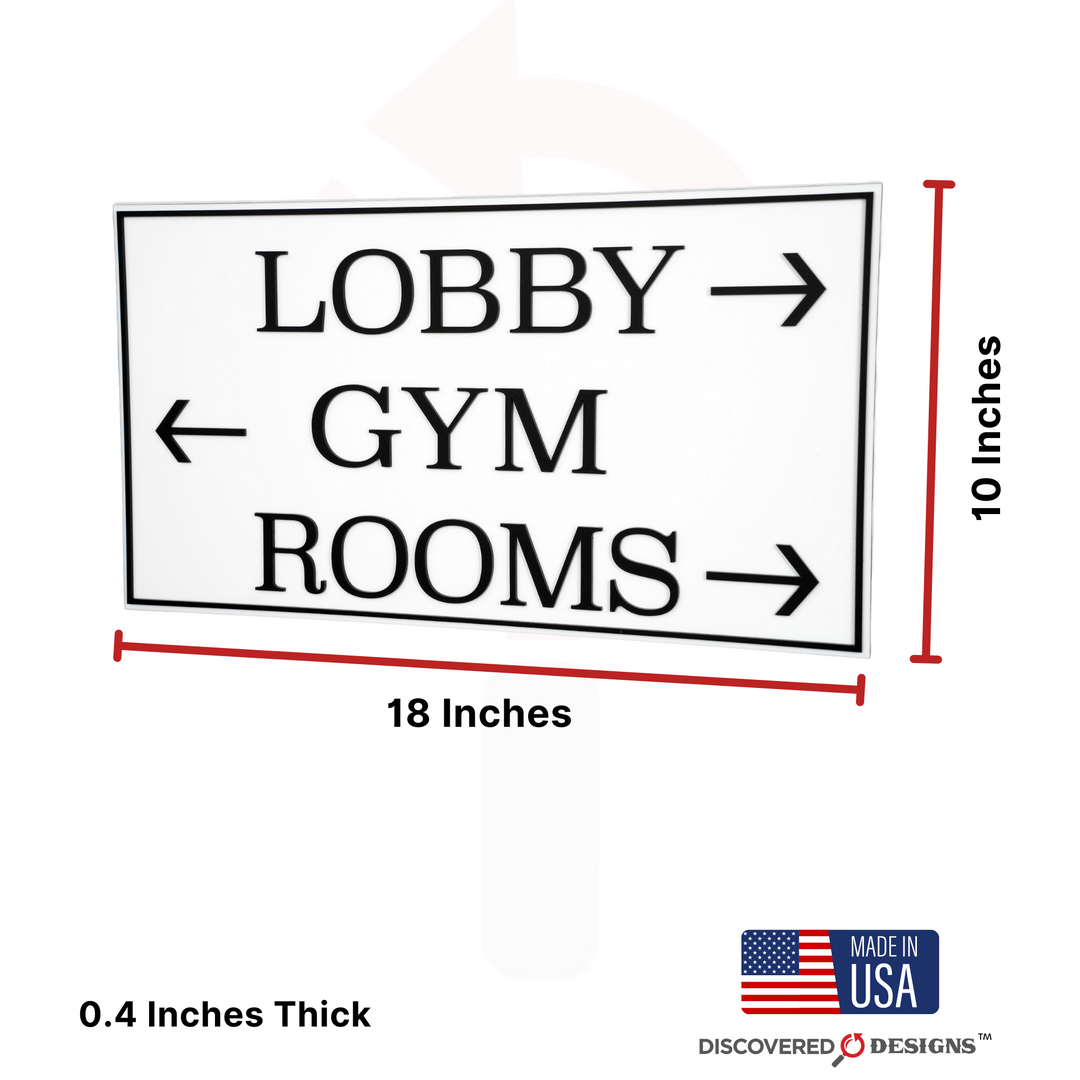 Custom Way-Finding Signage - Traditional White (18 inches x 10 inches)