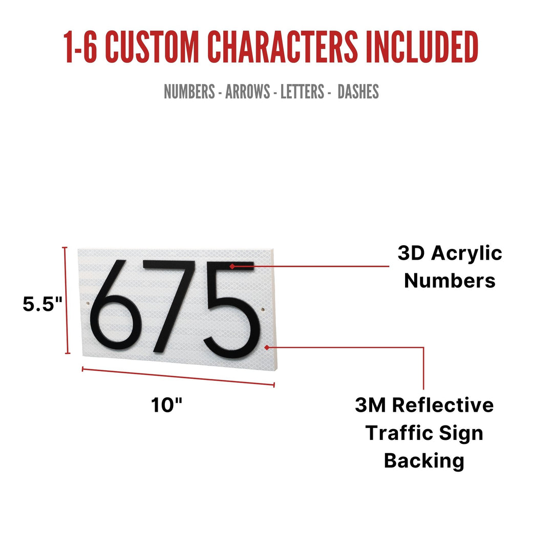 Customized Premium Large Address Sign (Reflective 10 Inch Horizontal)