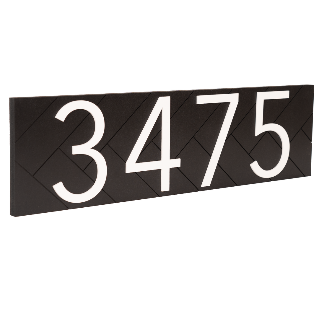 Customized Premium Large Address Sign (Black 20 Inch Horizontal)