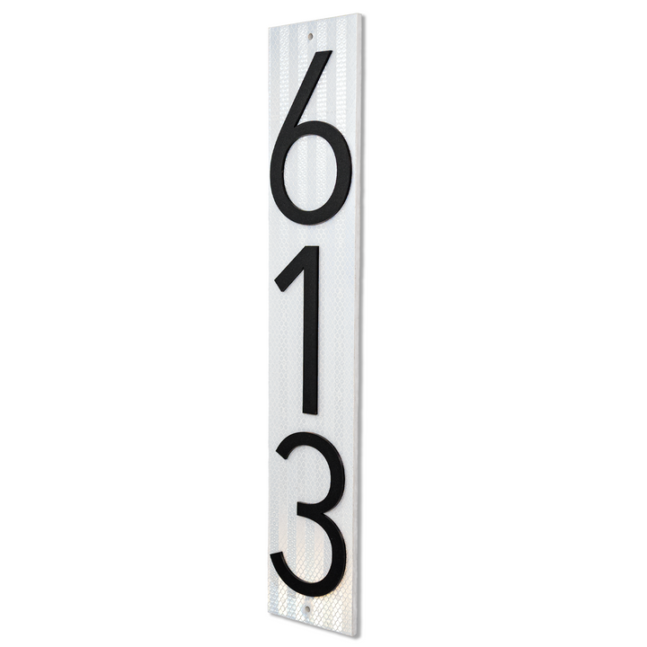 Customized Address Sign Mailbox Numbers - Fits on 4x4 Post (Reflective)