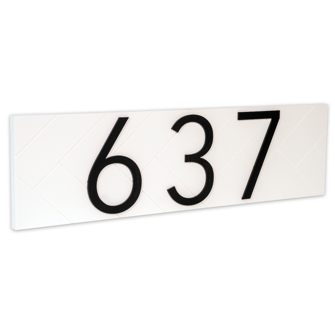 Customized Premium Large Address Sign (White 20 Inch Horizontal)