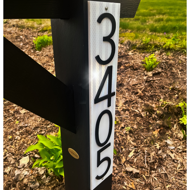 Reflective Modern Address Number Plaque - Weatherproof - Made in Minnesota (18x3 Use Number from Shipping Address))