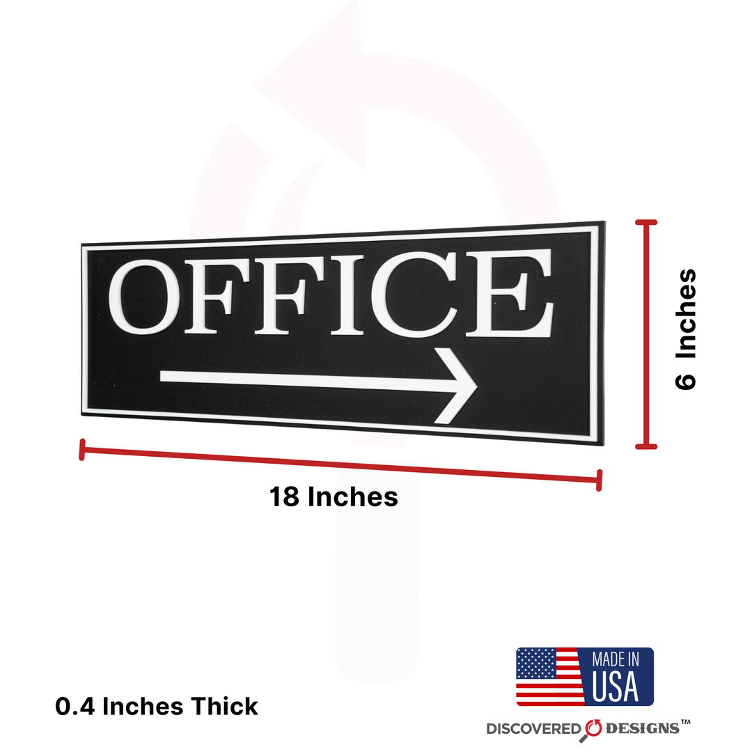 Custom Way-Finding Signage - Traditional Black (18 inches x 6 inches)