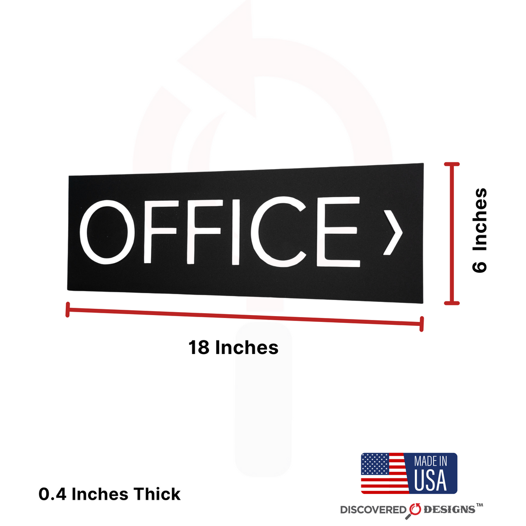 Custom Way-Finding Signage - Modern Black (18 inches x 6 inches)