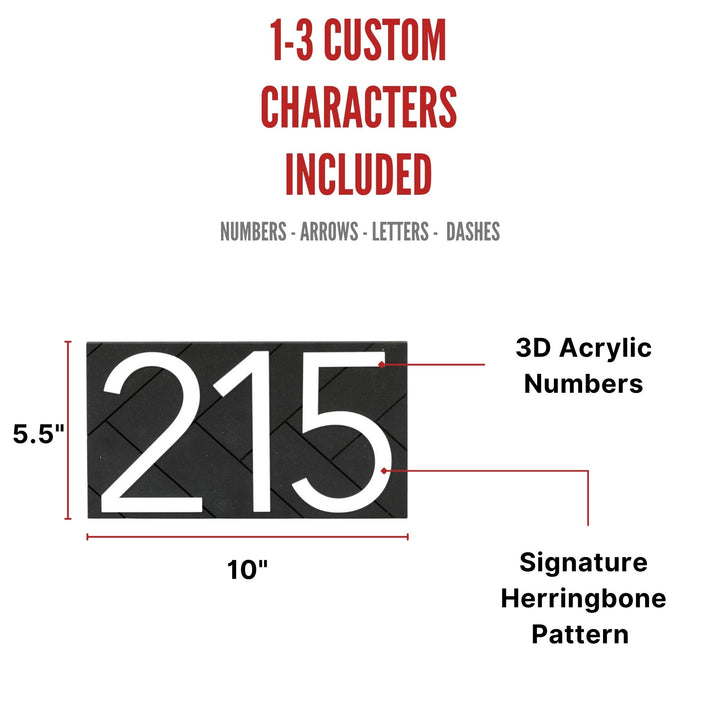 Customized Premium Large Address Sign (Black 10 Inch Horizontal)