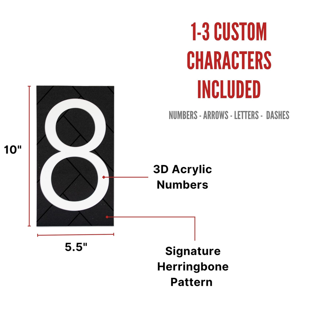 Customized Premium Large Address Sign (Black 10 Inch Vertical)