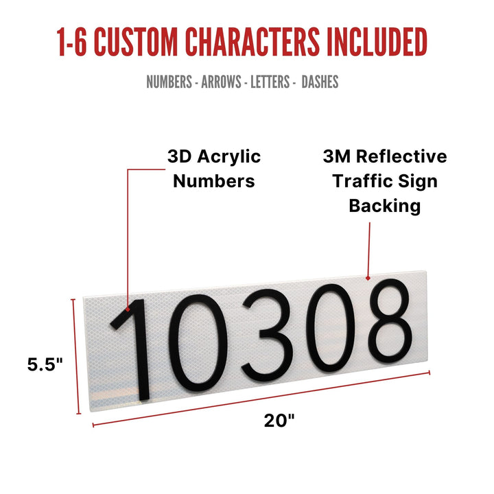 Customized Premium Large Address Sign (Reflective 20 Inch Horizontal)