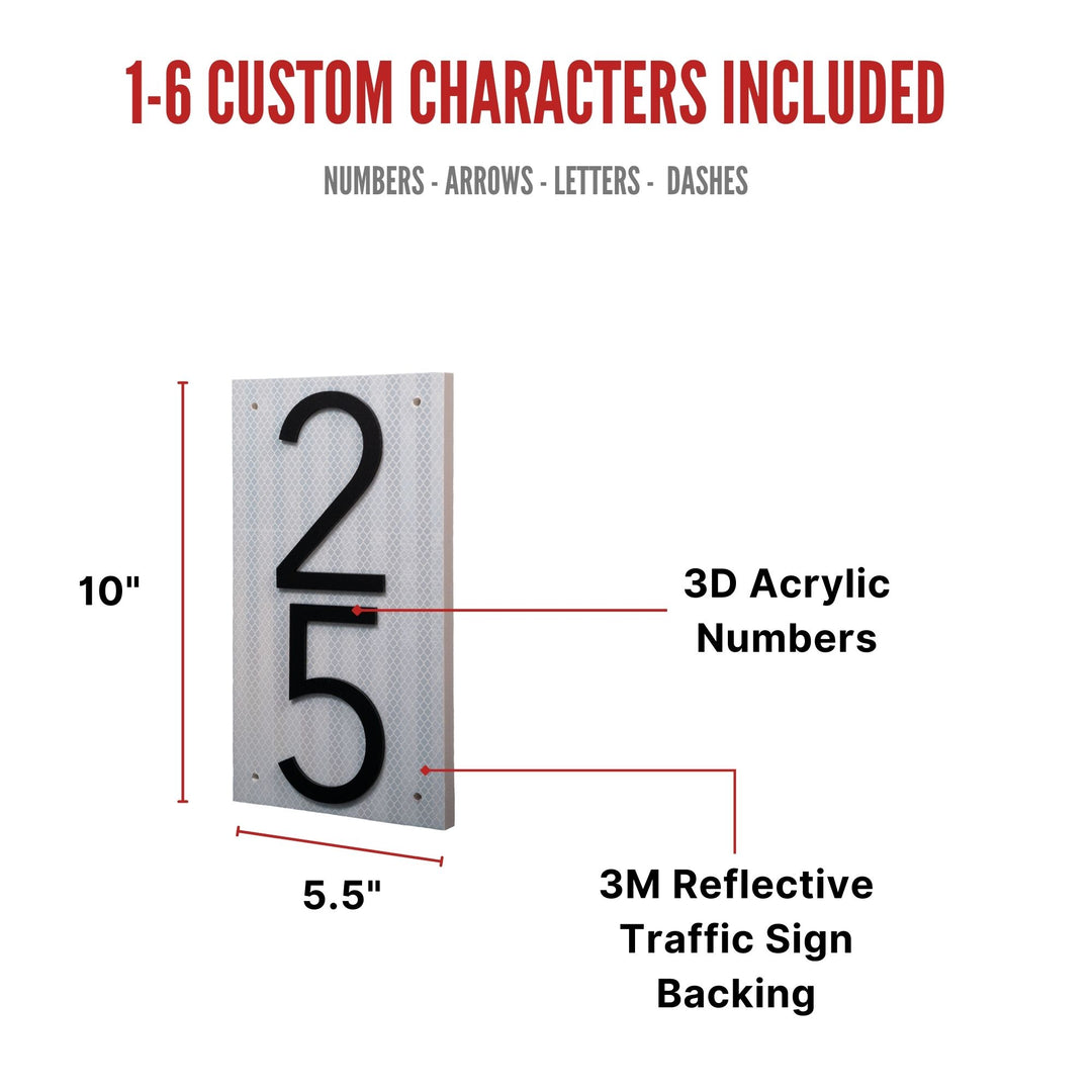 Customized Premium Large Address Sign (Reflective 10 Inch Vertical ...
