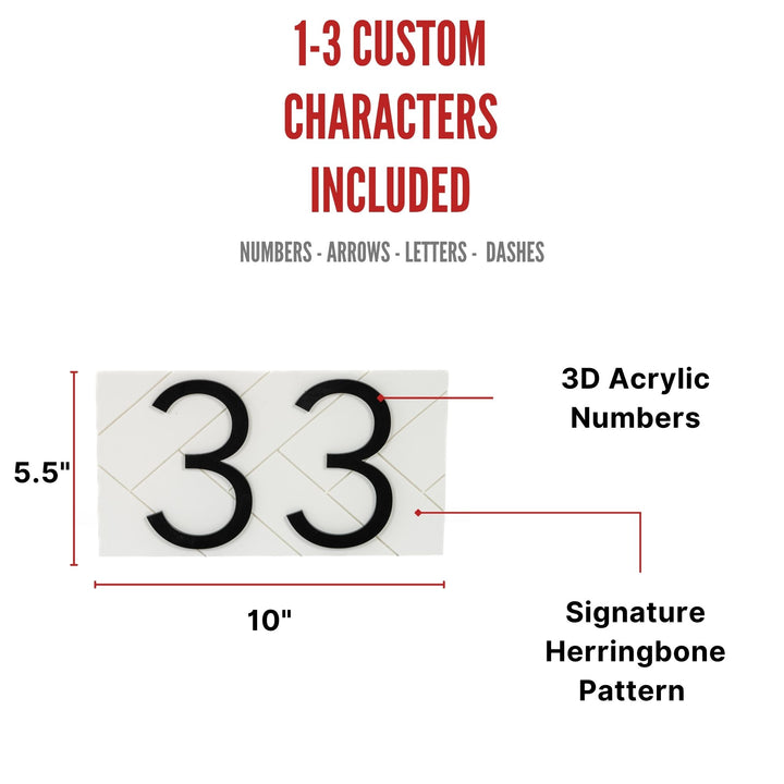 Customized Premium Large Address Sign (White 10 Inch Horizontal)