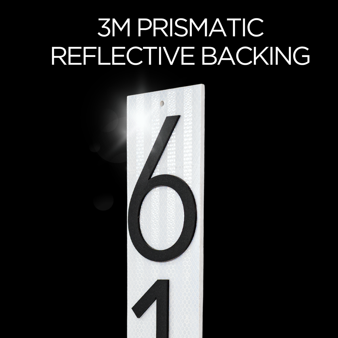 Reflective Modern Address Number Plaque - Weatherproof - Made in Minnesota (18x3 Use Number from Shipping Address))