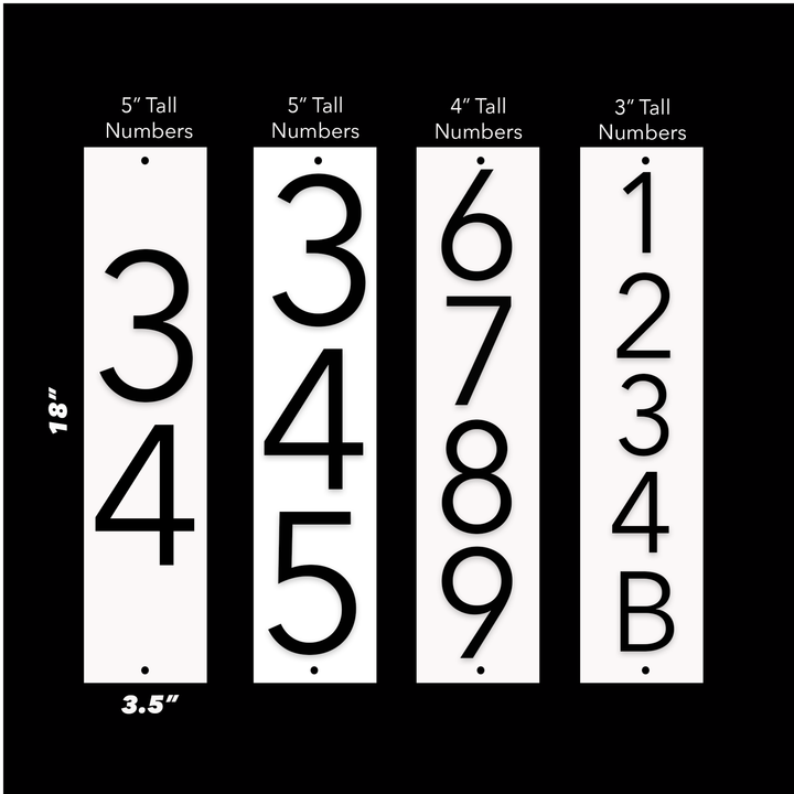 Reflective Modern Address Number Plaque - Weatherproof - Made in Minnesota (18x3 Use Number from Shipping Address))