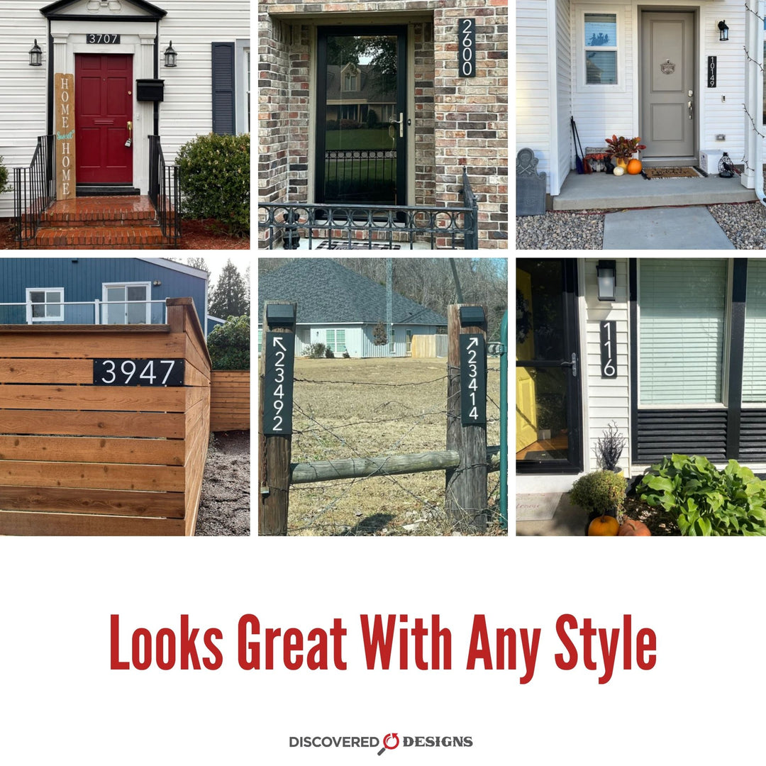 Customized Premium Large Address Sign (Black 10 Inch Vertical ...