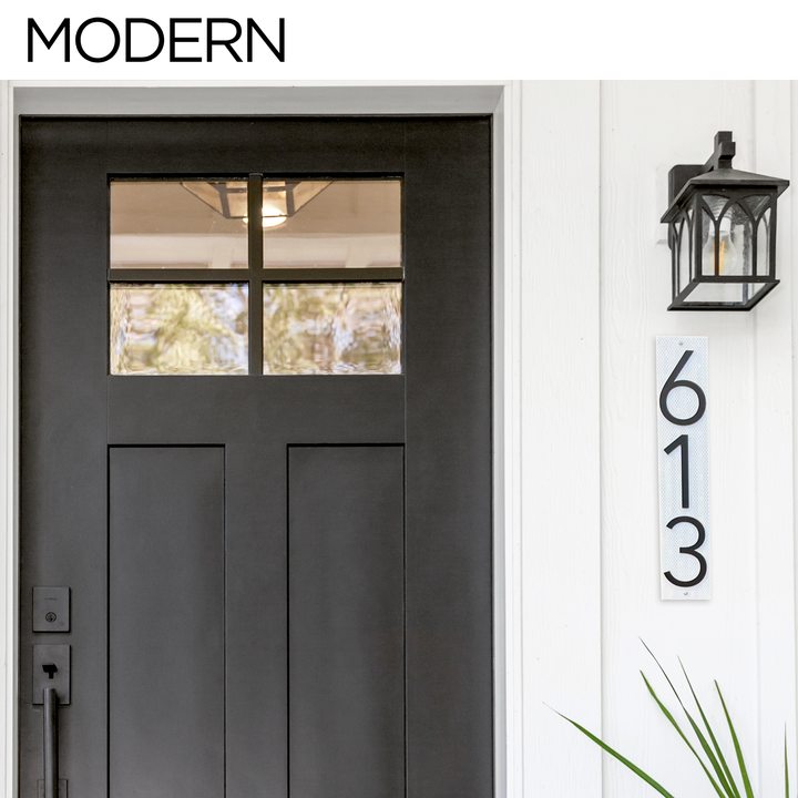 Reflective Modern Address Number Plaque - Weatherproof - Made in Minnesota (18x3 Use Number from Shipping Address))
