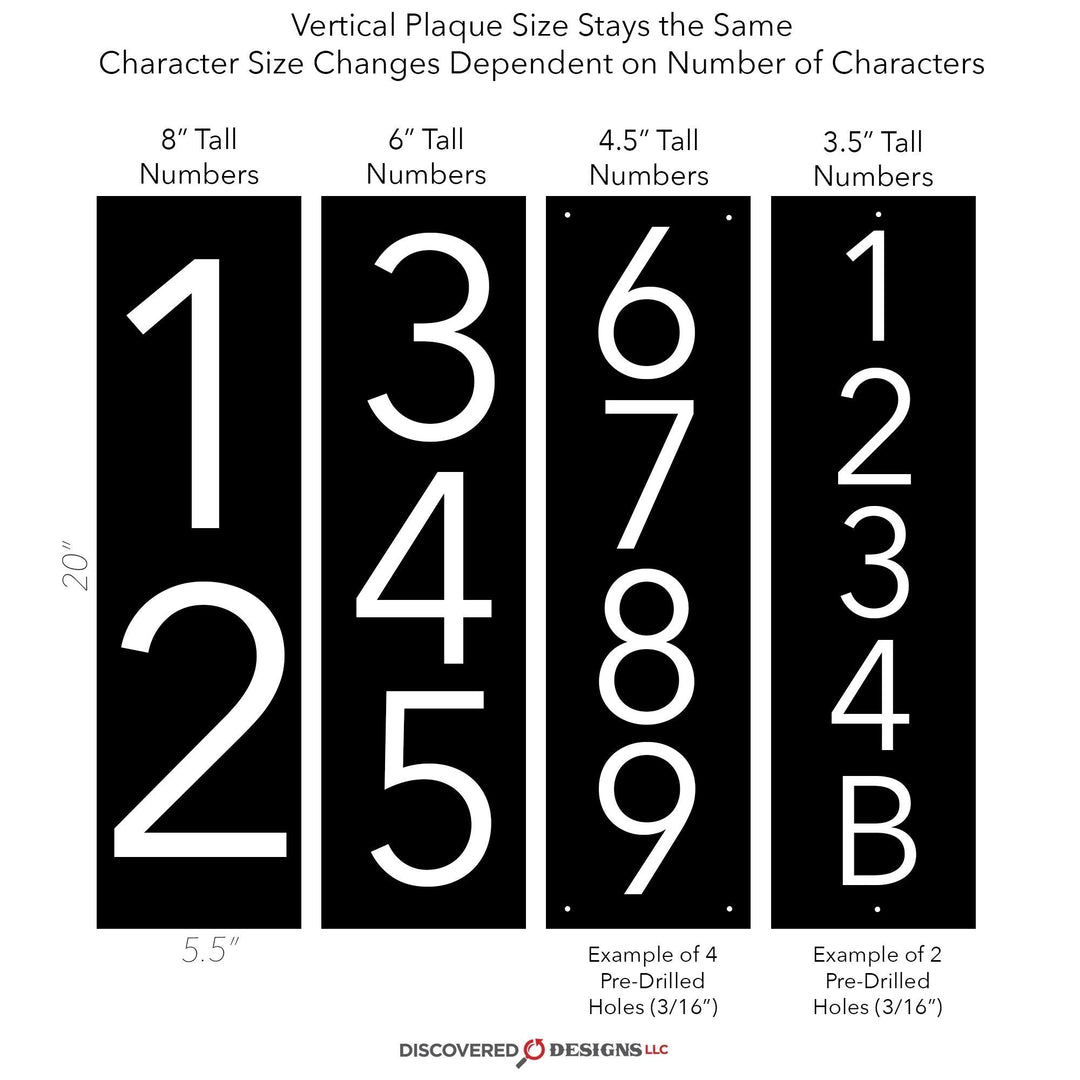 Grove Park Logo Customized Premium Large Address Sign (Black 20 Inch Vertical)