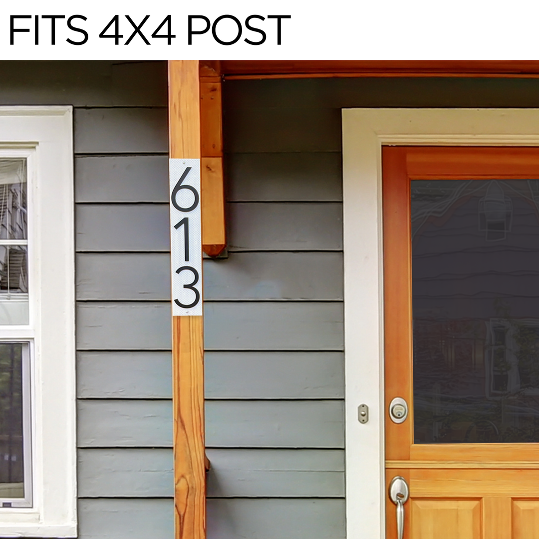 Reflective Modern Address Number Plaque - Weatherproof - Made in Minnesota (18x3 Use Number from Shipping Address))