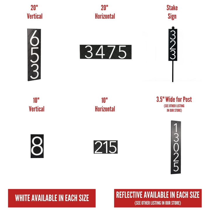 Customized Premium Large Address Sign (White 20 Inch Vertical)