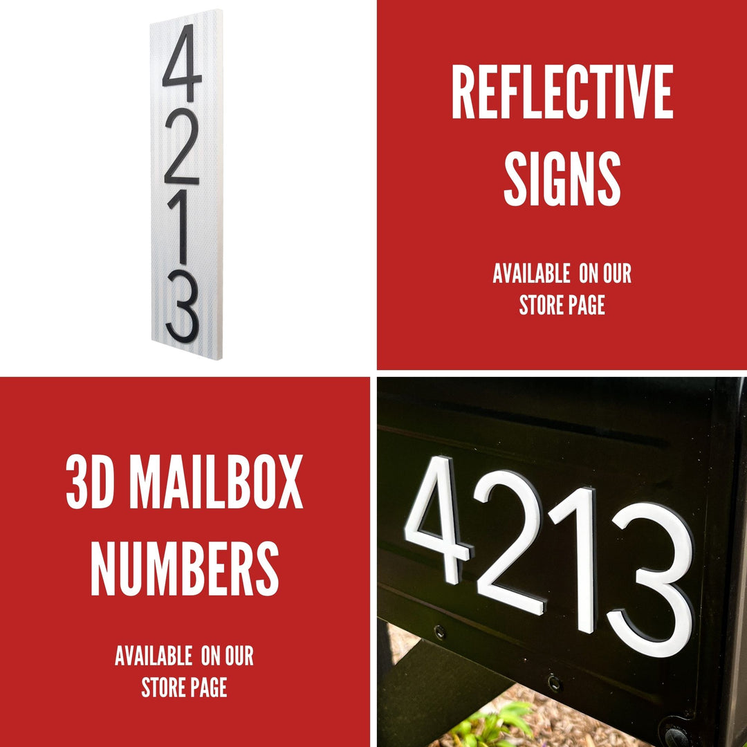 Customized Premium Large Address Sign (Black 10 Inch Horizontal)