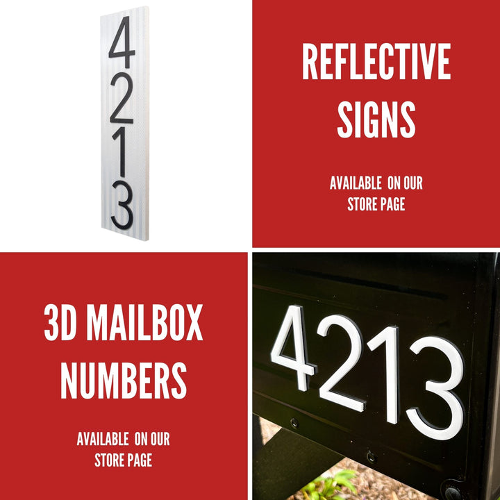 Customized Premium Large Address Sign (Black 10 Inch Horizontal)