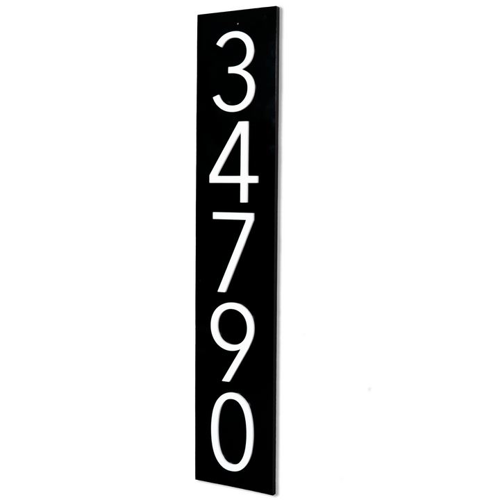 Customized Address Sign Mailbox Numbers - Fits on 4x4 Post (Black)