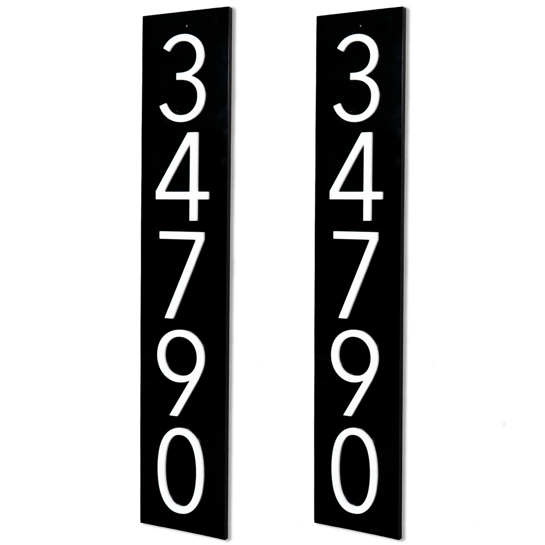 Customized Address Sign Mailbox Numbers - Fits on 4x4 Post (Black)