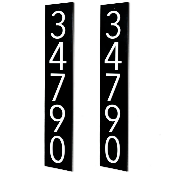 Customized Address Sign Mailbox Numbers - Fits on 4x4 Post (Black)