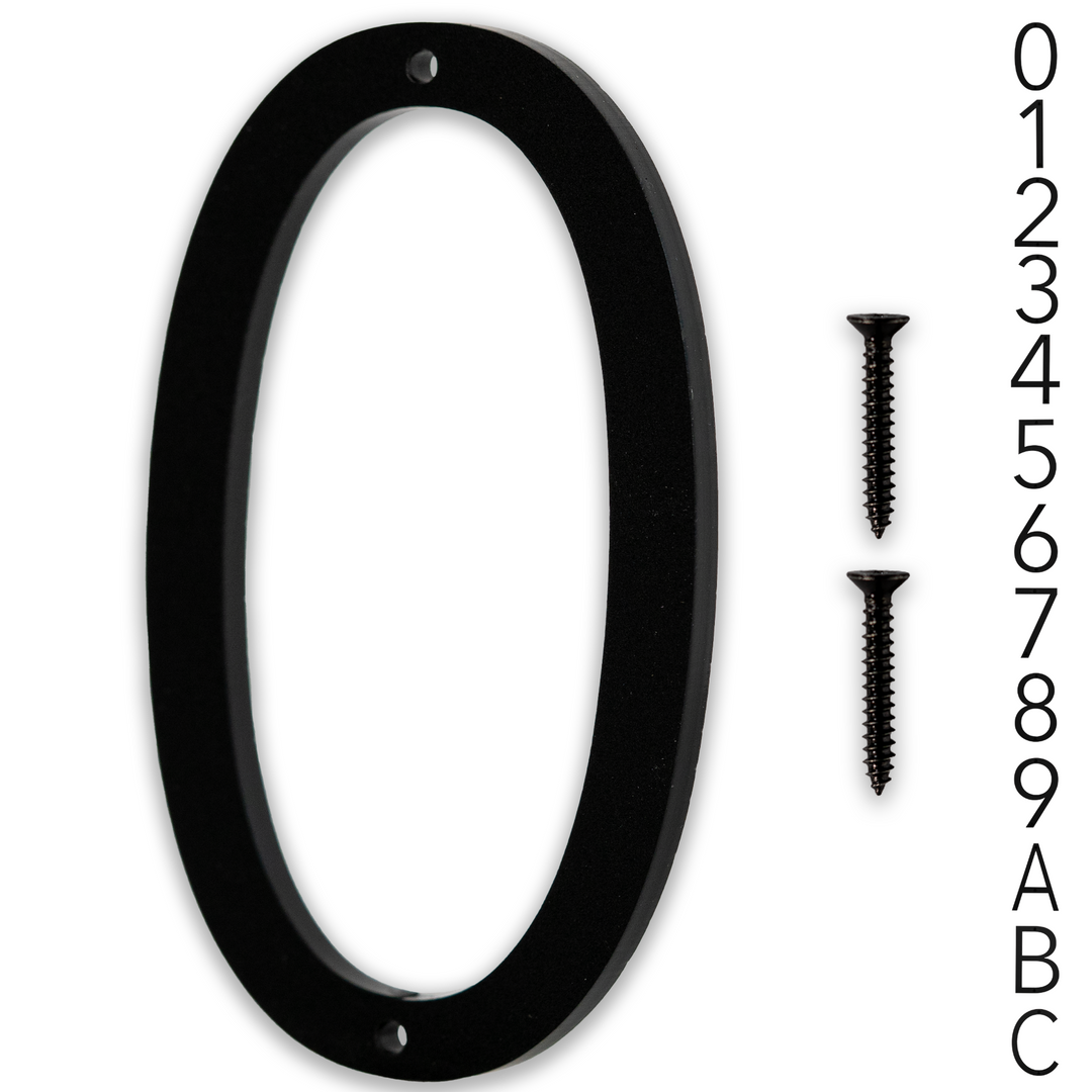 5 Inch - Modern Black Screw In Numbers
