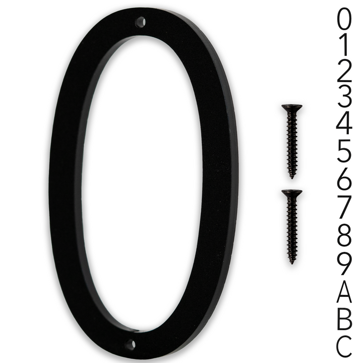 5 Inch - Modern Black Screw In Numbers