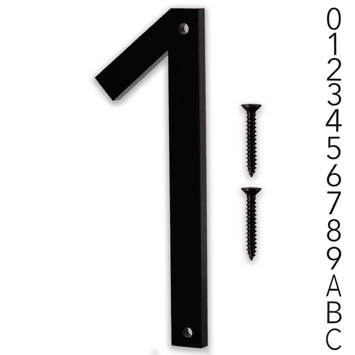 5 Inch - Modern Black Screw In Numbers