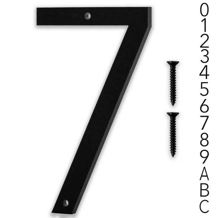 5 Inch - Modern Black Screw In Numbers