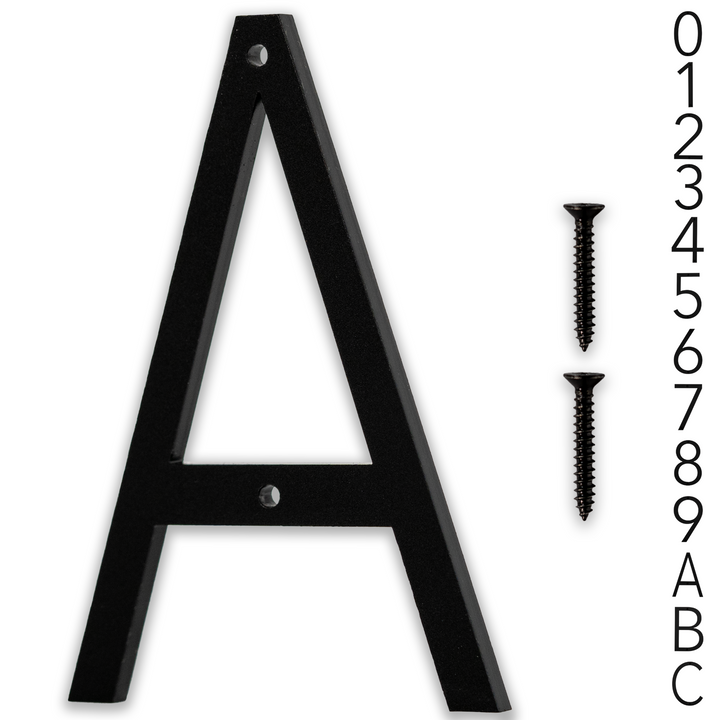 5 Inch - Modern Black Screw In Numbers