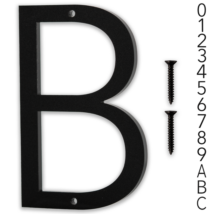 5 Inch - Modern Black Screw In Numbers