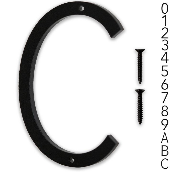 5 Inch - Modern Black Screw In Numbers