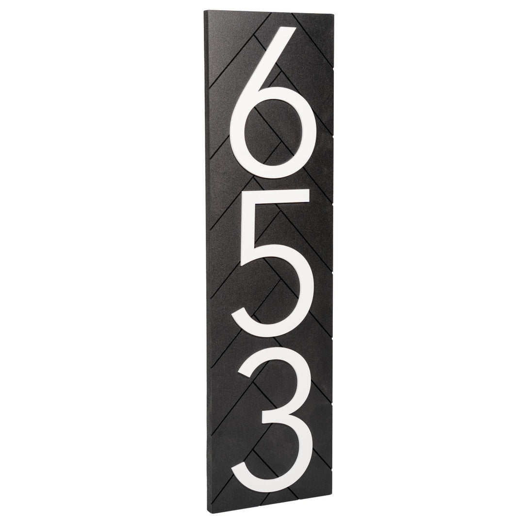 Customized Premium Large Address Sign (Black 20 Inch Vertical)