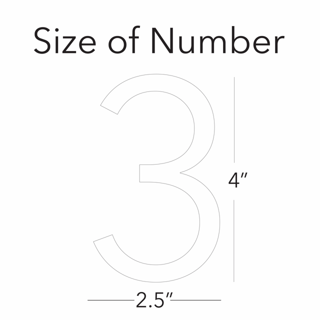 3D Acrylic Mailbox Numbers (2 inch - 3 inch - 4 inch)