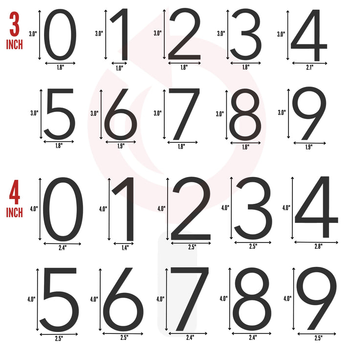 3D Acrylic Mailbox Numbers (2 inch - 3 inch - 4 inch)