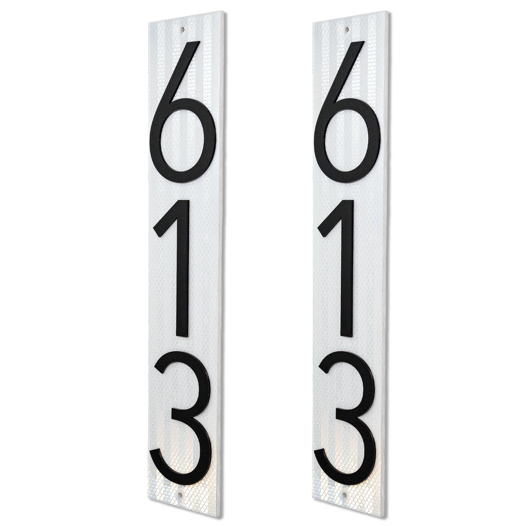 Customized Address Sign Mailbox Numbers - Fits on 4x4 Post (Reflective)