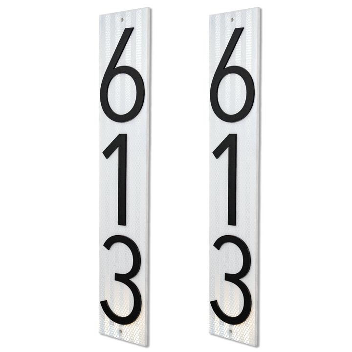 Customized Address Sign Mailbox Numbers - Fits on 4x4 Post (Reflective)