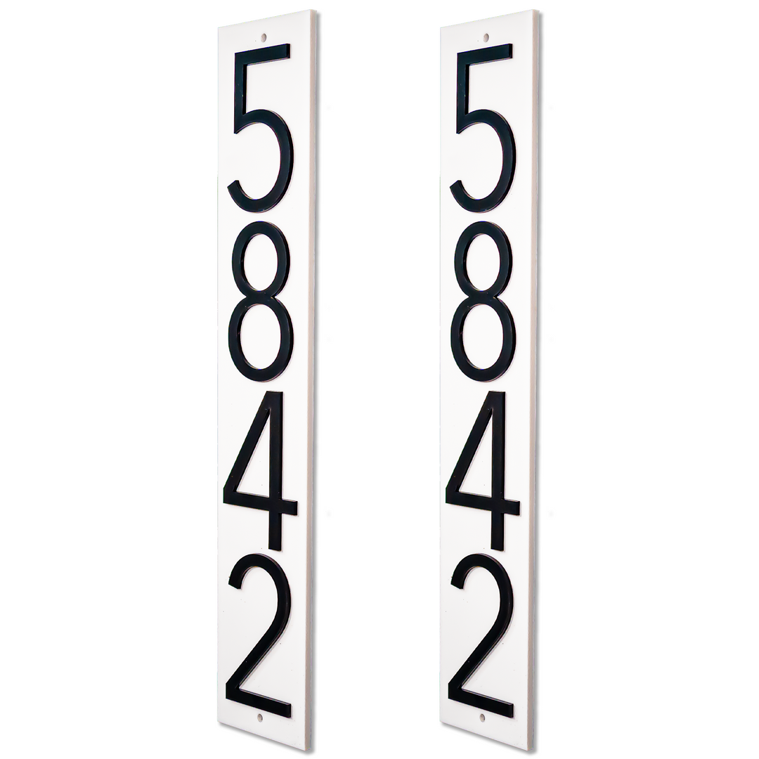 Customized Address Sign Mailbox Numbers - Fits on 4x4 Post (White)
