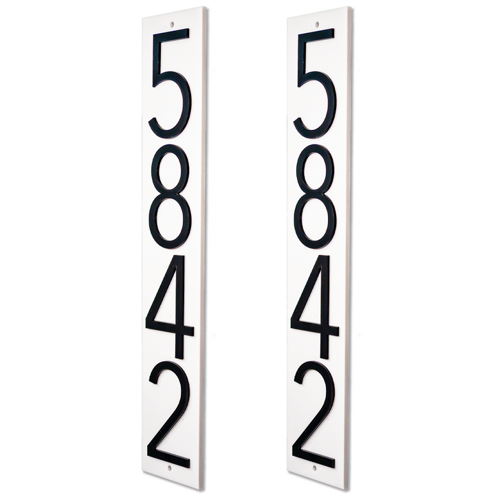 Customized Address Sign Mailbox Numbers - Fits on 4x4 Post (White)